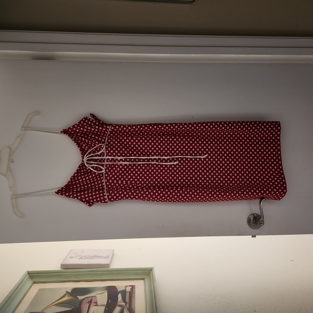50s Pin-up Girl Polka-dot dress, Red and White XL